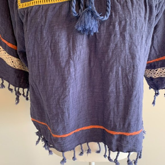 Rocks and Indigo tassle fringe boho blouse - Picture 6 of 9